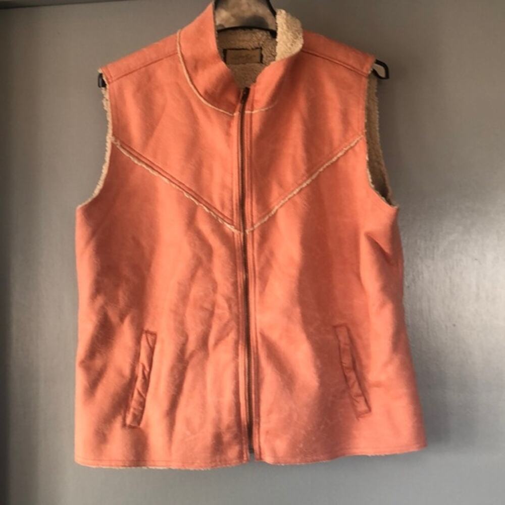 Legacy Falls for Her Pink Faux Leather Sleeveless Zip Front Western Vest size XL